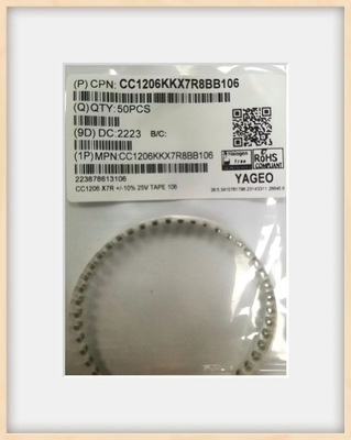 Kapasitor Multilayer Keramik SMD 1.6mm 1206 Lapisan 25VDC