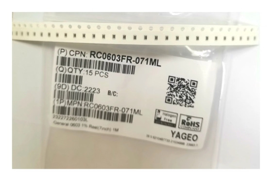 1000KΩ ± 1% 0603 Chip Resistor 7 Inch Dia Reel Sangat Tipis Dan Ringan