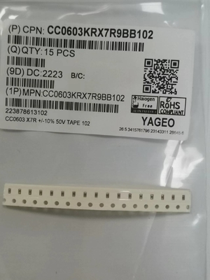 Kapasitor Keramik Multilayer 102K / 50V 0603 Coating SMD X7R