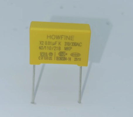 Polypropylene film anti-jamming capacitor 103K/310V P15mm untuk LED
