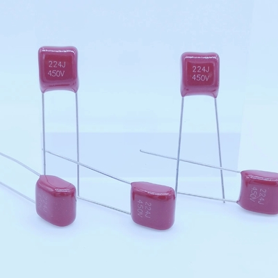 Red Metallized Polypropylene Film Kapasitor Kecil 220nF 450VDC