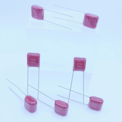 Red Metallized Polypropylene Film Kapasitor Kecil 220nF 450VDC