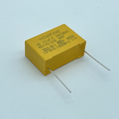 Kuning 225K/310V Metalized Polypropylene Film Capacitor Tahan Hujan