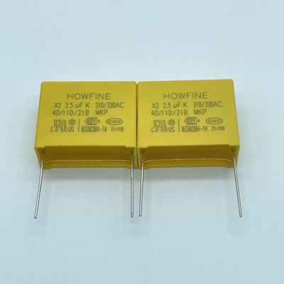 UL 2.5uF Metallized Polypropylene Capacitor, Kapasitor Film Plastik Bukti Tegangan