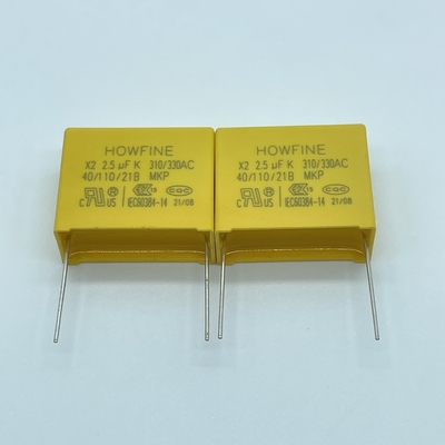 UL 2.5uF Metallized Polypropylene Capacitor, Kapasitor Film Plastik Bukti Tegangan