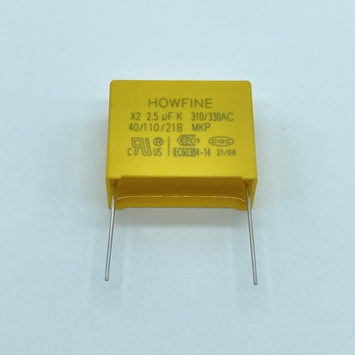 UL 2.5uF Metallized Polypropylene Capacitor, Kapasitor Film Plastik Bukti Tegangan